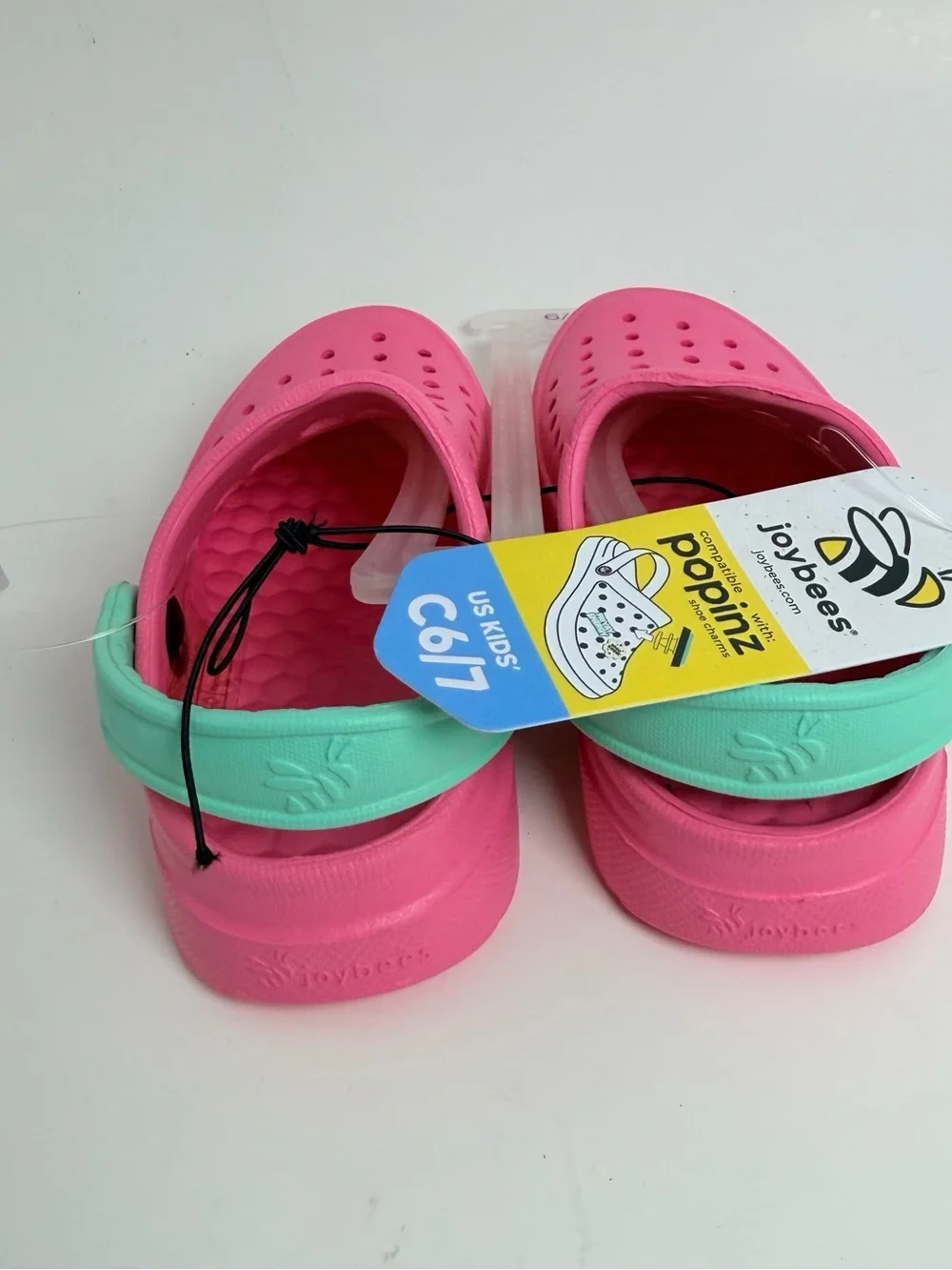 Joybees Kids Poppinz Slip-On Clog Sandals - Pink with Mint Strap